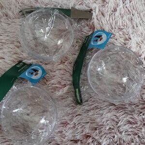 Clear Plastic Christmas Ornaments For Crafting, 3 Ornaments